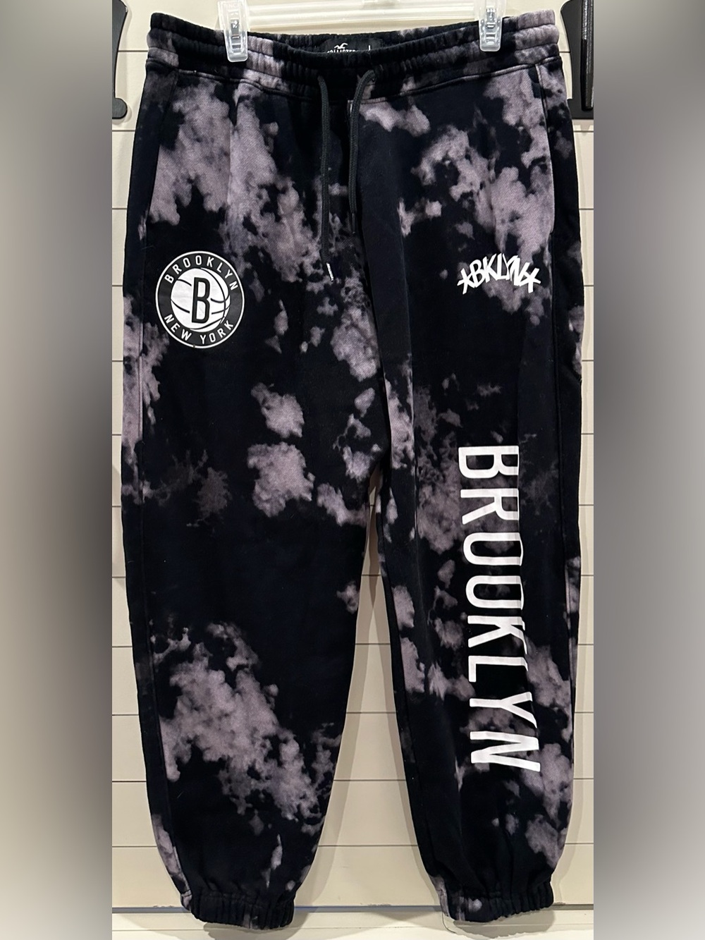 Hollister Brooklyn Tie-Dye Jogger Sweatpants - Black/Grey Large
